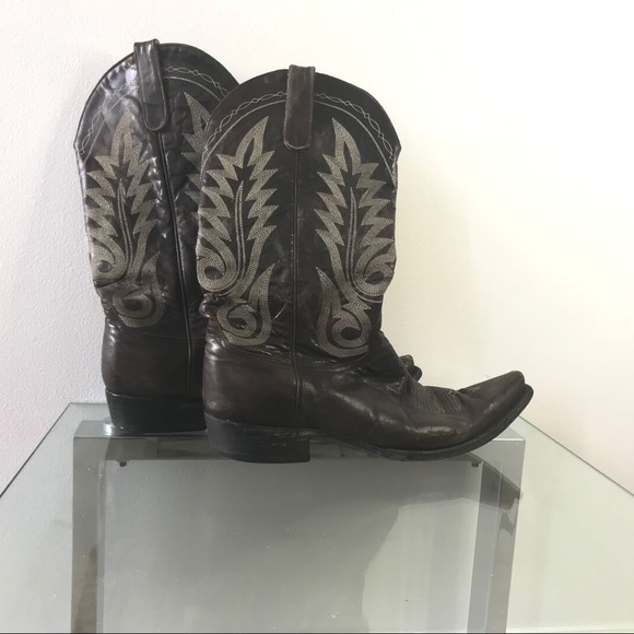 Authentic Vintage Mexican Leather Cowboy Boots - Picture 3 of 7